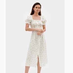 ||SOLD|| Sleeper Marquise Yellow White Corset Sunflower Floral Dress M